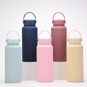 1L en acier inoxydable bouteille d'eau à l'épreuve des fuites à l'épreuve de sport en métal vide vide thermique bouteilles d'eau colorée 1000 ml de sports