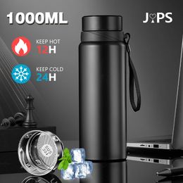 Bouteille d'eau thermique 1L Gardez le froid et le thermos pour le thé à thé Tracuum Flasks en acier inoxydable 240424