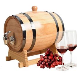 1L houten wijn vat vintage eiken huis brouwen accessoire wijnvat grote capaciteit opslagcontainer tequila wijn whisky dispenser 240517