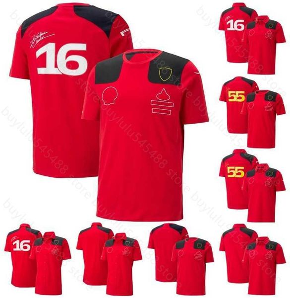 1lnq Polos para hombre Nueva camiseta de F1 Polos para hombre Fórmula 1 Equipo rojo Camisetas de manga corta Ropa de carreras de F1 de verano Jersey personalizable