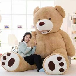 1M/1,3 m/1,6 m/2m2,6 mamerican Big Bear Doll Plush Toy Giant Teddy Bear Speel met Doll Hug Panda Girl Day Gift Skin H0824