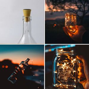 1M 10LED 2M 20LED lampe en forme de liège bouchon de bouteille lumière verre vin LED fil de cuivre chaîne lampes pour fête de noël mariage Halloween