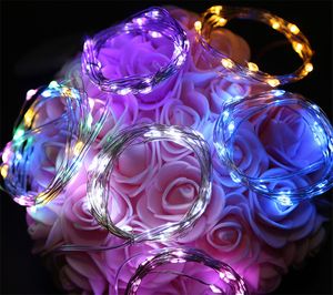 1M 2M 3M 30LEDS cadena estrellada luces de batería Hada Micro LED alambre de cobre transparente para fiesta Navidad boda 9 colores