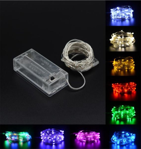 1M 2M 3M 30LEDS Cadena estrellada Luces de batería Hada Micro LED Alambre de cobre transparente para fiesta Navidad Boda 9 colores6415946