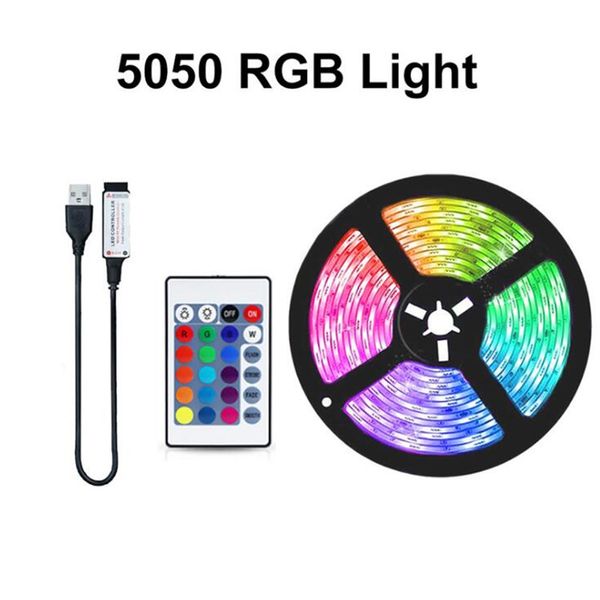 Tira de luces LED de 1M, 2M, 3M, 5M, 4M, lámpara Flexible, USB, Bluetooth, iluminación LED RGB 5050, diodo de cinta para iluminación de dormitorio, luces traseras de TV, fiesta D1.5