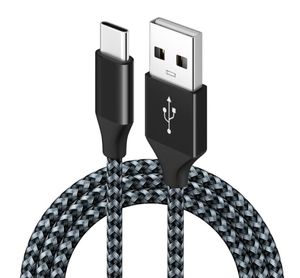 Câbles 1M 2M 3M V8 Type C Renforçant la tresse en nylon Données de charge Cordons de synchronisation micro USB 3A