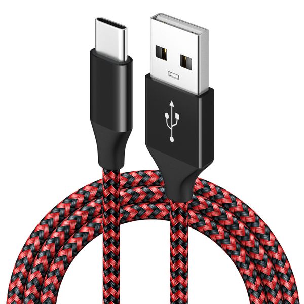 1M 2M 3M Cables de teléfono celular trenzados de carga rápida Cable de datos USB 2.0 Paquetes de accesorios para ap 13 14 Tipo c Samsung Android