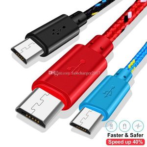 Cables trenzados de nailon rápidos Tipo c Micro V8 Cable de cargador de datos usb de 5 pines para Samsung Galaxy Note 7 Xiaomi 5 4C Huawei P9 LG G5 Nokia N1 1m 2m 3m