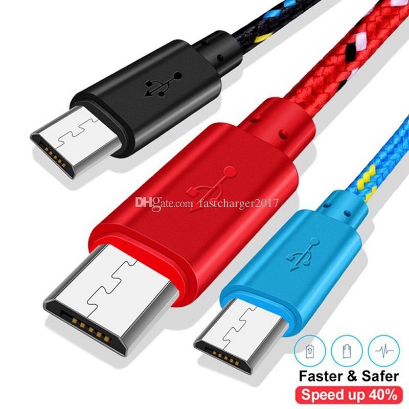 Szybkie nylonowe kable plecione typu C Micro V8 5PIN Kabel ładowarki USB do Samsung Galaxy Note 7 Xiaomi 5 4C Huawei P9 LG G5 Nokia N1 1M 2m 3m