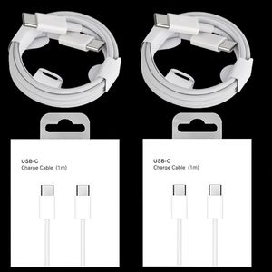 1m 2m snel opladen USB C tot USB-C Type C PD-kabels Kabel voor Samsung Galaxy S8 S10 S22 S23 S24 OPMERKING 10 20 Xiaomi Huawei P40 LG Android-telefoon met doos met doos met doos