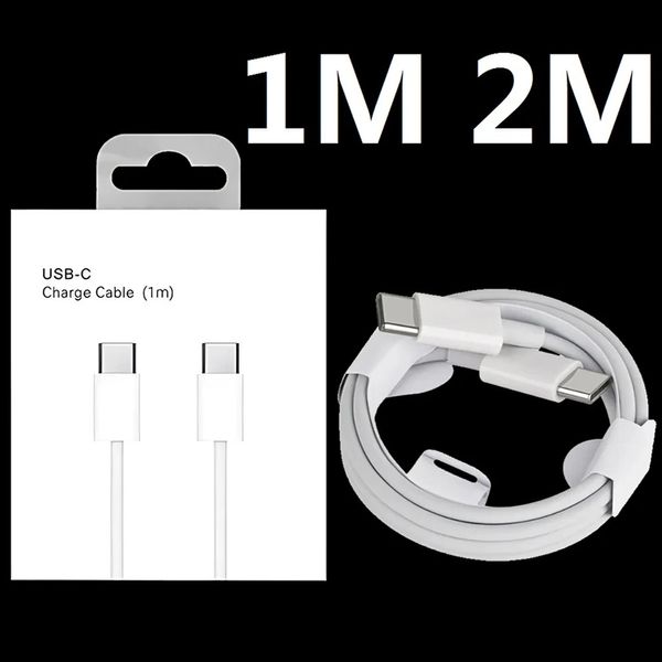 Câble PD USB C vers USB-C Type C de 1M 2M Câbles de chargeur C-C de charge rapide pour Samsung Galaxy S10 S20 S22 S23 Utral HTC LG Xiaomi Huawei téléphone Android avec boîte de vente au détail 818D