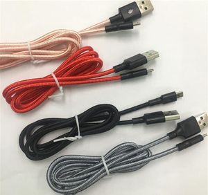 1M / 3ft 2M / 6ft 3M / 10ft Câble tressé USB C Type C V8 Micro USB Data Line Sync 2A Chargeur rapide Câble Cordon Weave Rope Line Pour téléphone universel