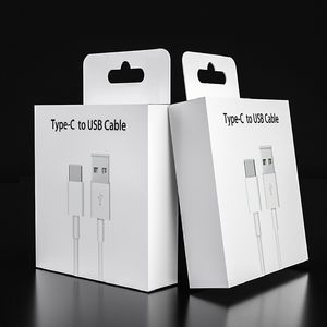 1m 3ft 2m 6ft Wit Type C USB-C-kabels Micro 5pin Kabelslijn voor Samsung Galaxy S10 S8 Opmerking 2 4 10 S20 S23 HTC Huawei met winkelbox
