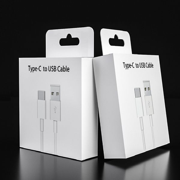 1m 3ft 2m 6 pies Tipo blanco C Cables USB-C Micro 5PIN Cable Línea de cable para Samsung Galaxy S10 S8 Nota 2 4 10 S20 S23 HTC Huawei con caja minorista