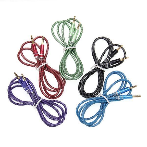 Cable de audio auxiliar de 1 m, 3 pies, 3,5 mm, conector macho a macho, cable estéreo para teléfonos móviles, altavoz, auriculares para coche