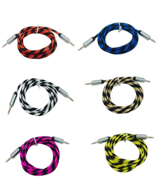 1M 3FT 3.5mm stéréo Aux Extension de voiture auxiliaire tressé o câble rond nouilles remplacement cordon mâle pour iphone Samsung S8 MP3 haut-parleur 7232148