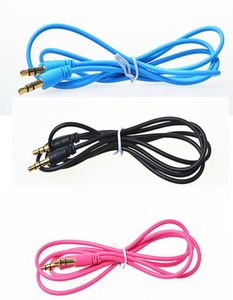 1M 3FT 35mm AUX Audio Câble mâle à mâle Stéréo Extension De Voiture Câble Audio Coloré Pour iphone 6s Sansung MP3 Casque Haut-Parleur co4526569