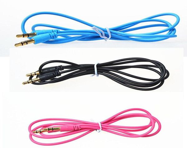 1M 3FT 35mm AUX Audio Câble mâle à mâle Stéréo Extension De Voiture Câble Audio Coloré Pour iphone 6s Sansung MP3 Casque Haut-Parleur co1369182