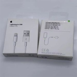 1m 3ft Éclairage vers USB A Câbles de charge rapide de données à 8 broches Cordons de téléphone portable Boîte de vente au détail d'origine avec logo scellé avec un bâton vert pour iPhone 11 XS X Pro Max 8 7 6s Plus