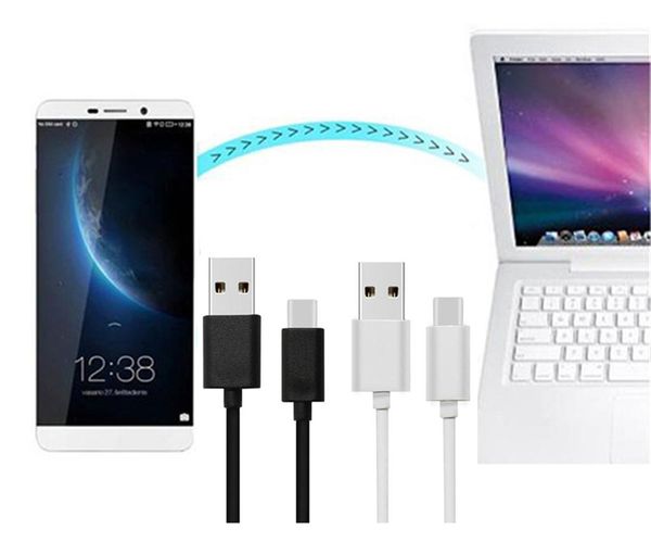 1M 3 pies Tipo-C USB 3.1A Cable Carga Sincronización Cables de datos Adaptador para Samsung S8 S9 S10 S20 Plus Note10 Huawei Xiaomi DHL FEDEX Gratis