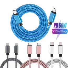 1m 3ft USB-C à type C Cable couleur Câble rapide pour Huawei Xiaomi Samsung Type C Câble de tissage
