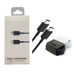 OEM-kwaliteit 1 m 3FT USB Type-C C naar Type C-kabels Snel opladen Oplaadsnoer Kabel voor Samsung Galaxy S21 S20 s10 note 10 20 Plus Ondersteuning PD Snellaadsnoeren met doos