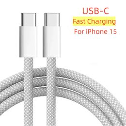 Câble USB Type C vers Type C PD 60W, 1m, 3 pieds, charge rapide, adaptateur de données pour iphone 15, avec boîte