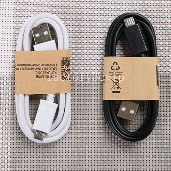 Cable de carga v8 blanco y negro de 1m y 3 pies, cables micro usb de 5 pines para Samsung S4, s8, s9, s10, s6, s7, note 8, 9, htc, lg, blanco y negro