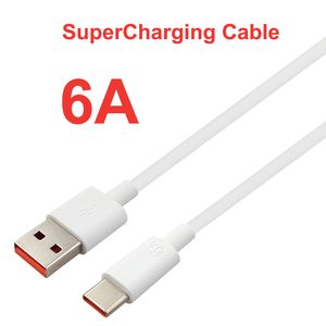 1m 66W 6A Cable de cargador Super Dart Cables USB rápido Tipo C Cable de datos de carga tipo C para teléfonos móviles Huawei Samsung Android Teléfono celular Xiaomi Alta calidad ENVÍO RÁPIDO