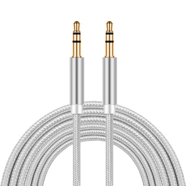 Câble d'extension auxiliaire stéréo mâle tressé de 3.5mm, pour téléphone samsung android, mp3, casque pc