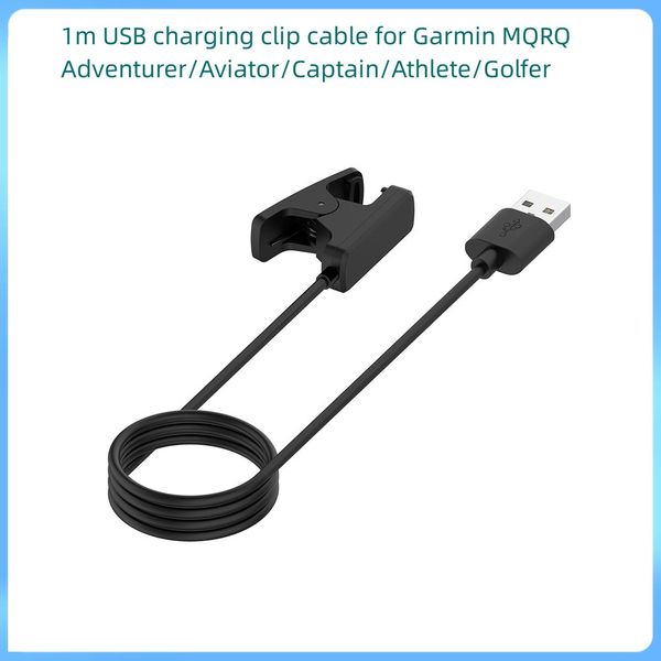 Câble de clip de chargeur 1M pour Garmin Marq Adventurier, aviateur, capitaine, athlète, golfeur Gen1 Smart Watch