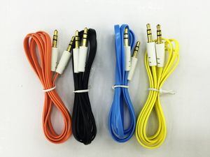 1M plat coloré tel qu'un câble auxiliaire audio Aux de 3,5 mm vers un fil de cordon stéréo enfichable mâle pour smartphone iphone/samsung/huawei