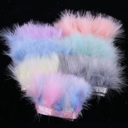 1M kleurrijke donzige natuurlijke kalkoenveren knippen rand linten voor kledingafschriften Decor Handgemaakte DIY Apparel Sewingbenodigdheden
