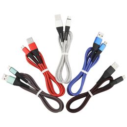 Cavi dati di sincronizzazione USB di tipo C a ricarica rapida da 1 m Cavo micro USB in nylon per cavo di ricarica per telefoni cellulari Xiaomi HTC Samsung