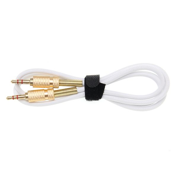 Cable TPE de resorte Flexible de 1M de buena calidad, Cable de extensión auxiliar de Audio macho a macho de 3,5mm, enchufe chapado en oro, venta al por mayor, 300 unids/lote