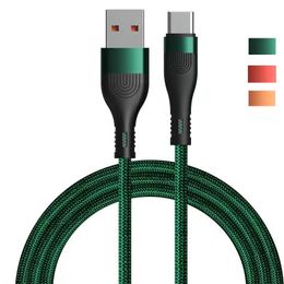 1M nylon gevlochten kabels Multi -kleuren Type C Micro USB -gegevenskabel 2.4a snel ladingskoord voor Samsung Xiaomi Huawei -telefoons