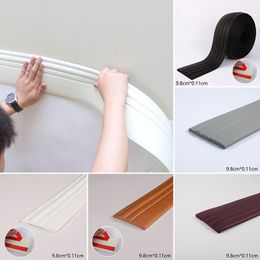 Molduras decorativas autoadhesivas de 1M, línea de rodapié de suelo de espuma Flexible, modelado de borde de pared impermeable 3D, decoración de pared del hogar DIY