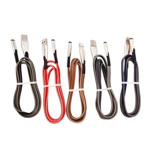 1M TYPE-C Gegevenskabels MICRO USB-KABEL ZINC Legering Gevlochten snel ladingsdraad 2.4A Type C Telefoonlaadsnoer