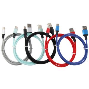 1M Type C Micro USB-kabels Snel opladen Gegevensoplader Kabelsnoer voor Xiaomi Huawei HTC Samsung Android mobiele mobiele telefoon