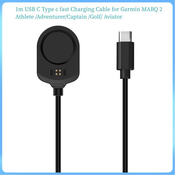 Cable de carga rápida USB C tipo c de 1 m para Garmin MARQ 2 (Gen 2) atleta/aventurero/capitán/Golf/aviador