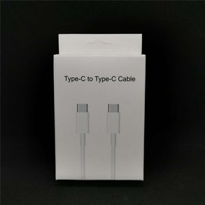 Cables telefónicos USB C tipo a tipo C de 1 m Cables de carga Línea de datos del cargador con cajas de paquetes minoristas para teléfonos móviles Samsung S10 S20 S21 Note 10 Google LG