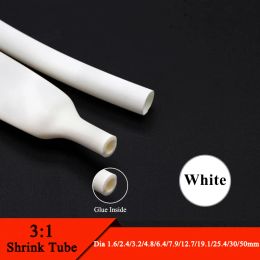 1m blanc 3: 1 tube de rétrécissement thermique avec tube de colle à double paroi diamètre 1,6 / 2,4 / 3,2 / 4.8 / 6.4 / 7.9 / 9,5 / 12,7 / 15.4 / 19.1 / 25,4/30/39 / 50 mm