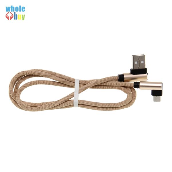 1m vente en gros de haute qualité à 90 degrés en forme de L câble de jeu en tissu Micro/type C câble de données USB pour appareil Android