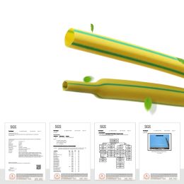 1M Jaune Green Dia 1 2 3 4 5 6 7 8 10 12 14 16 20 25 30 40 mm Détrus de rétrécissement thermique 50 mm