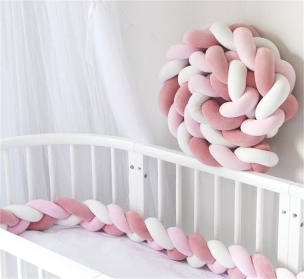 1M2M3M Lit bébé pare-chocs infantile berceau oreiller coussin tresse noeud pare-chocs berceau pare-chocs protecteur chambre décor Tour De Lit Bebe Tresse 25740087