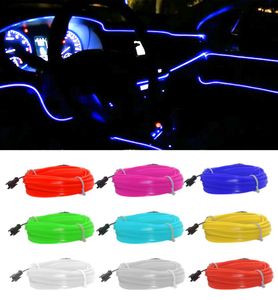 Guirlande de bandes LED flexibles pour éclairage intérieur de voiture, 1 m3 m5 m, ligne de tubes en fil métallique, lumière néon avec contrôleur d'entraînement de cigarettes, 4374615