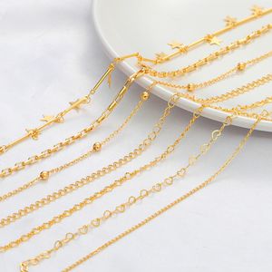 1 meter kettingen voor diy sieraden maken benodigdheden kits 18k verguld voor volwassenen materialen accessoires bevindingen componenten O Star Bead Chain