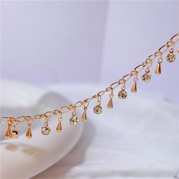 1meter Glass Crystal Beads Charms Necklace Chains Copper Metal Link Bracelet Chains Bulk Lot for Diy Jewelry Making Accessories