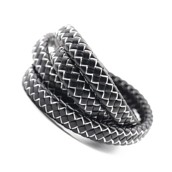 1 metro/paquete negro marrón rojo plano de cuero trenzado ajuste de 12 mm brazalete brazalete de cuero joyas para hacer hallazgos