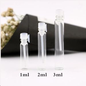 1ML 1CC 2ML 2CC 3ML 3CC Perfume de calidad superior Botellas pequeñas Vial de vidrio con varilla de prueba Mini Vial de muestra de perfume, Prueba de vidrio Botellas recargables vacías